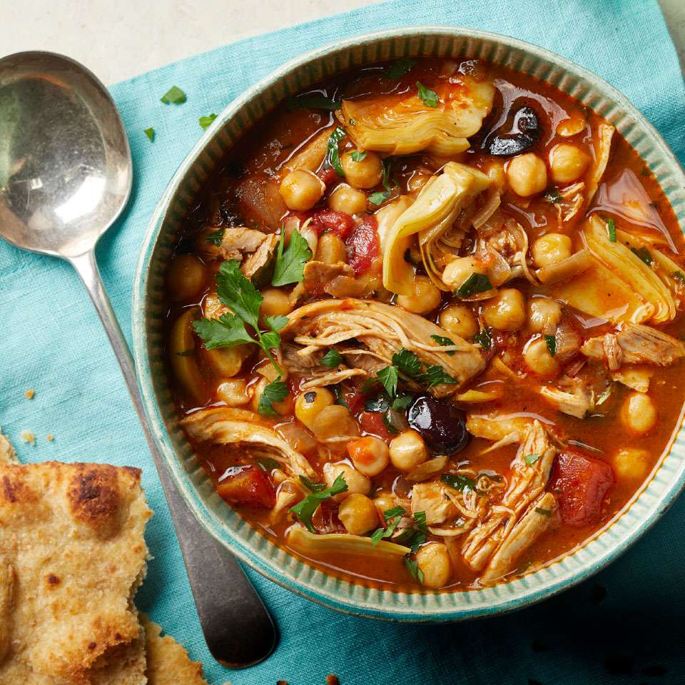 Slow-Cooker Mediterranean Chickpea Soup