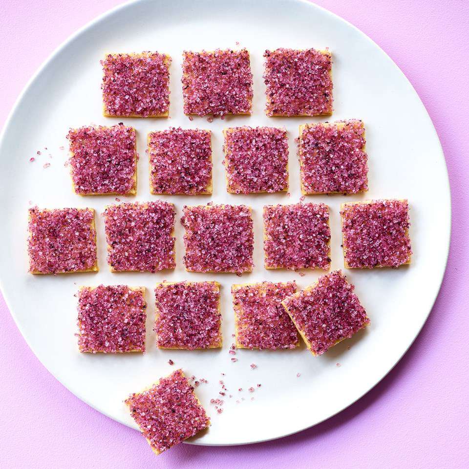 Shortbread Cookies with Blueberry Sparkling Sugar