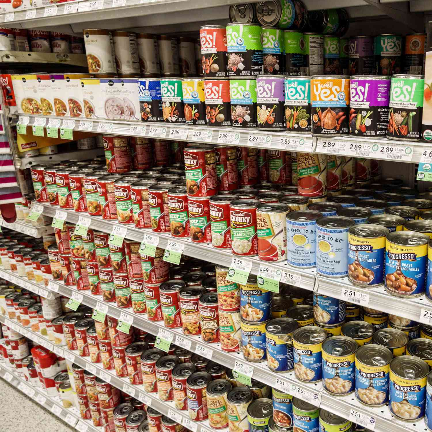 grocery store canned goods aisle