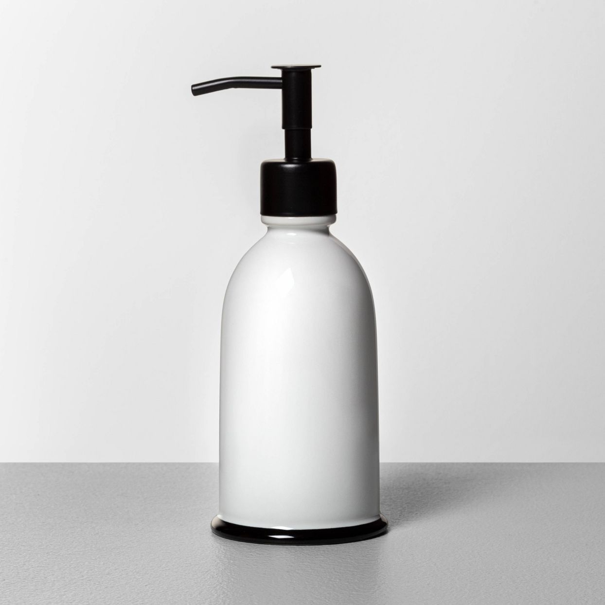 White soap pump bottle