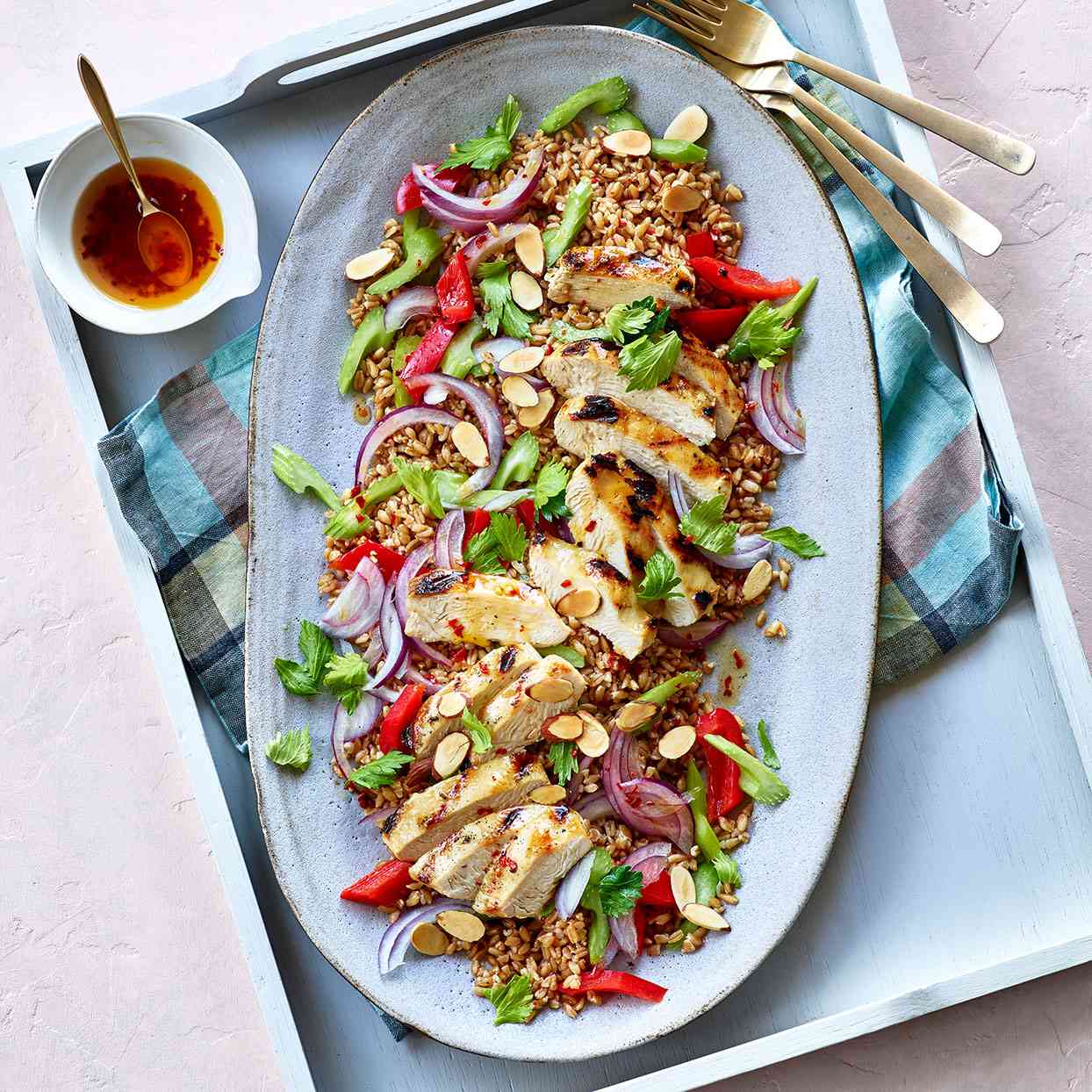Farro Salad with Grilled Chicken