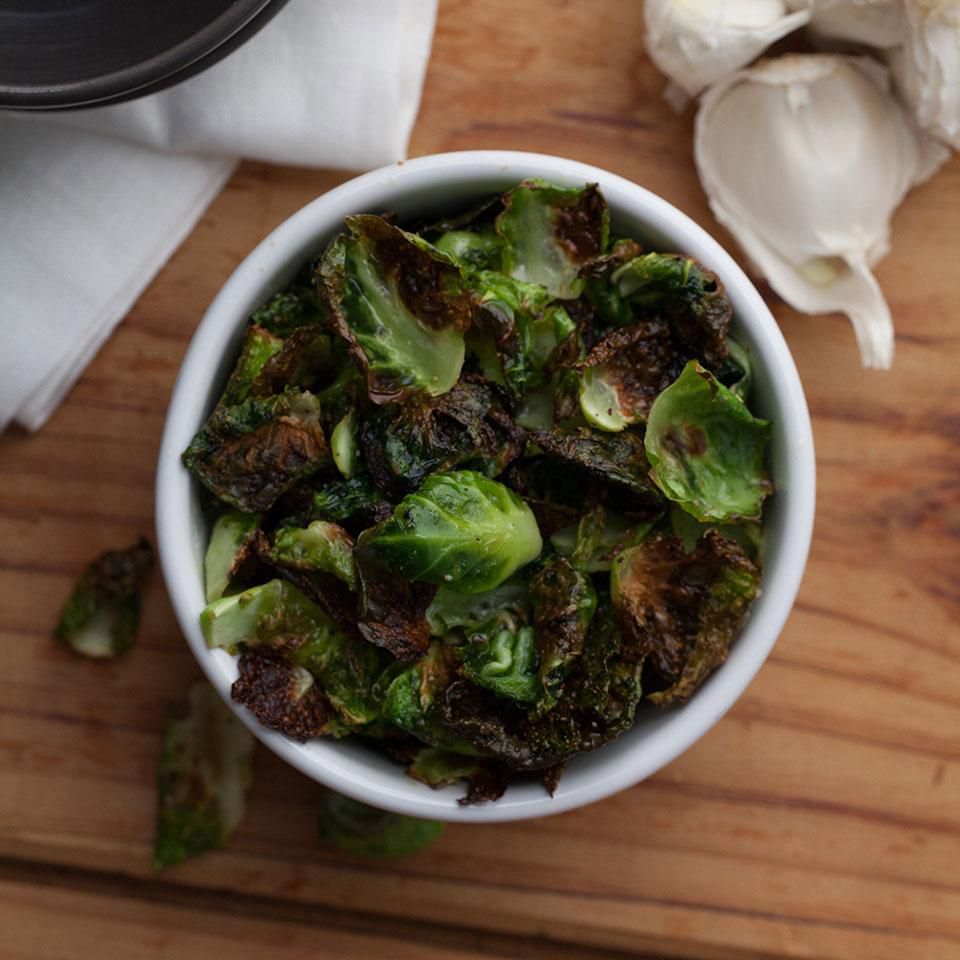 Garlic Brussels Sprout Chips