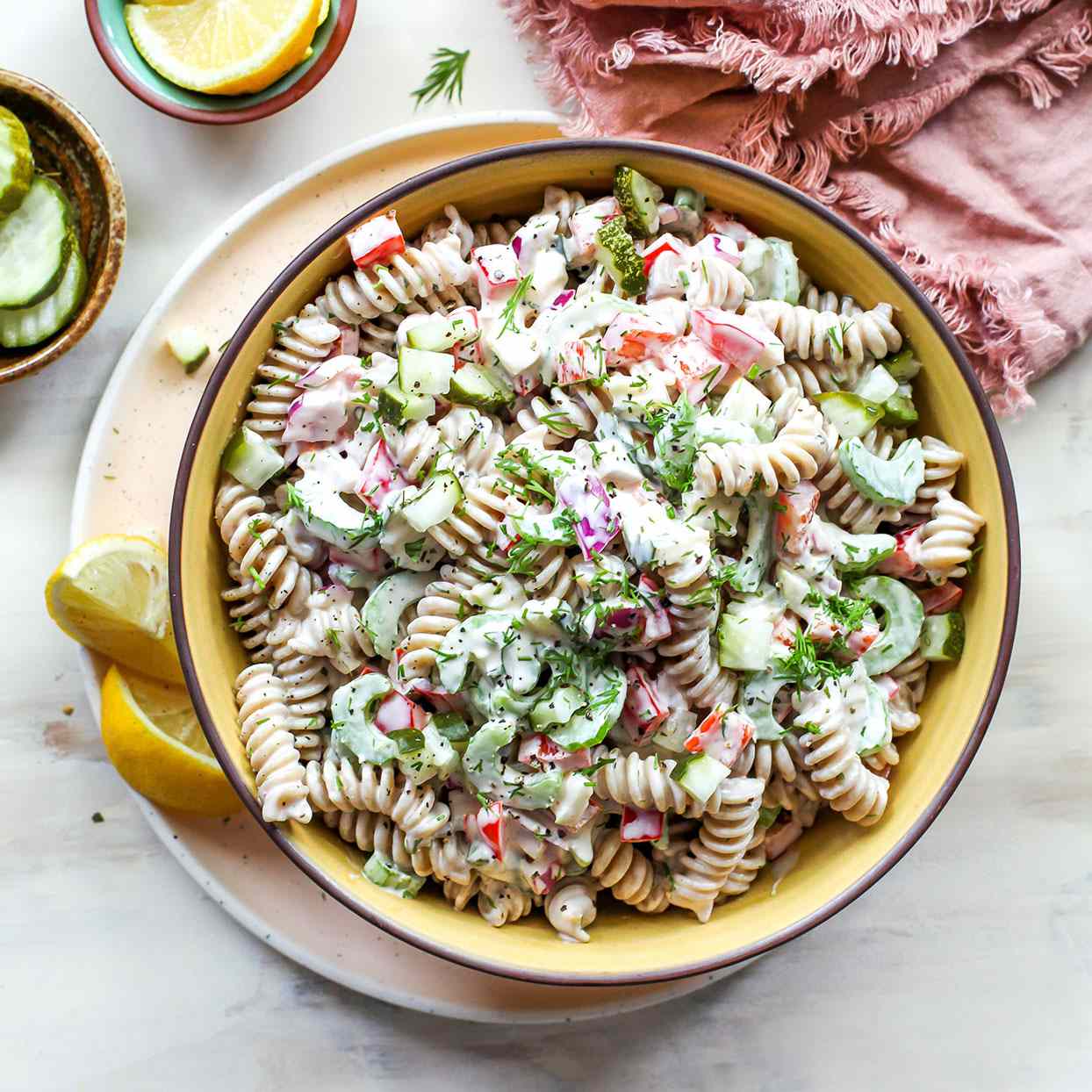 Dill-Pickle Pasta Salad with Creamy Dill Dressing