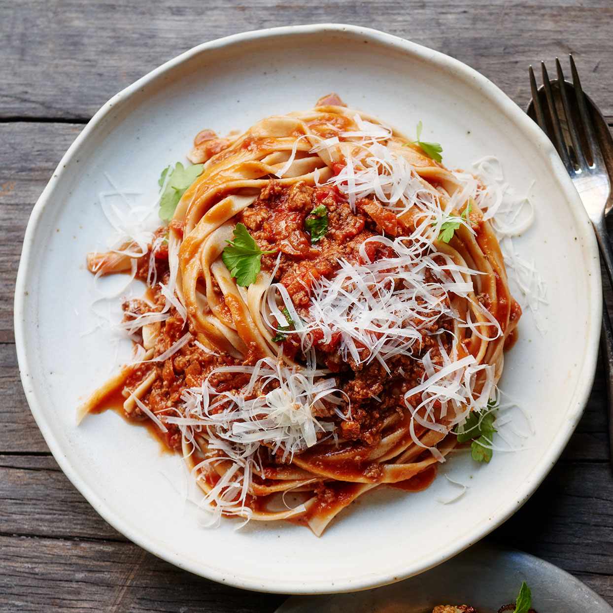 Fresh Pasta with Quick Bolognese Sauce