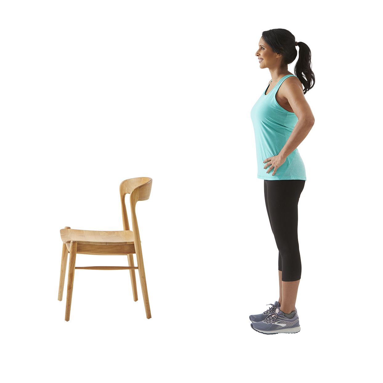woman stretching in chair