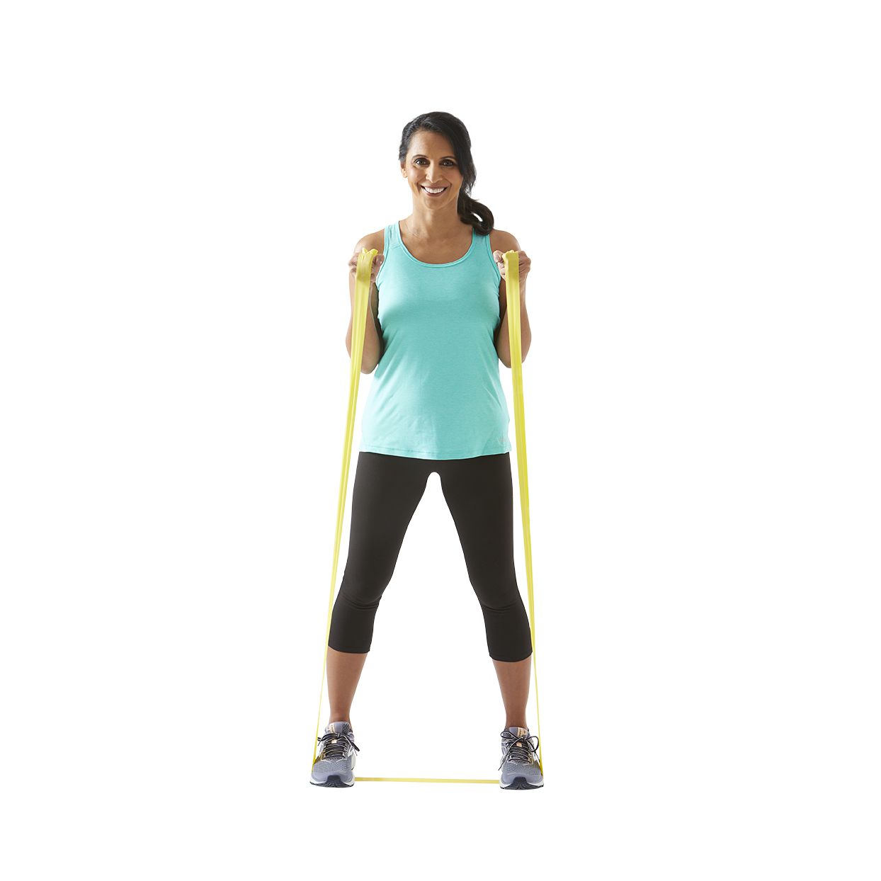 woman with resistance bands