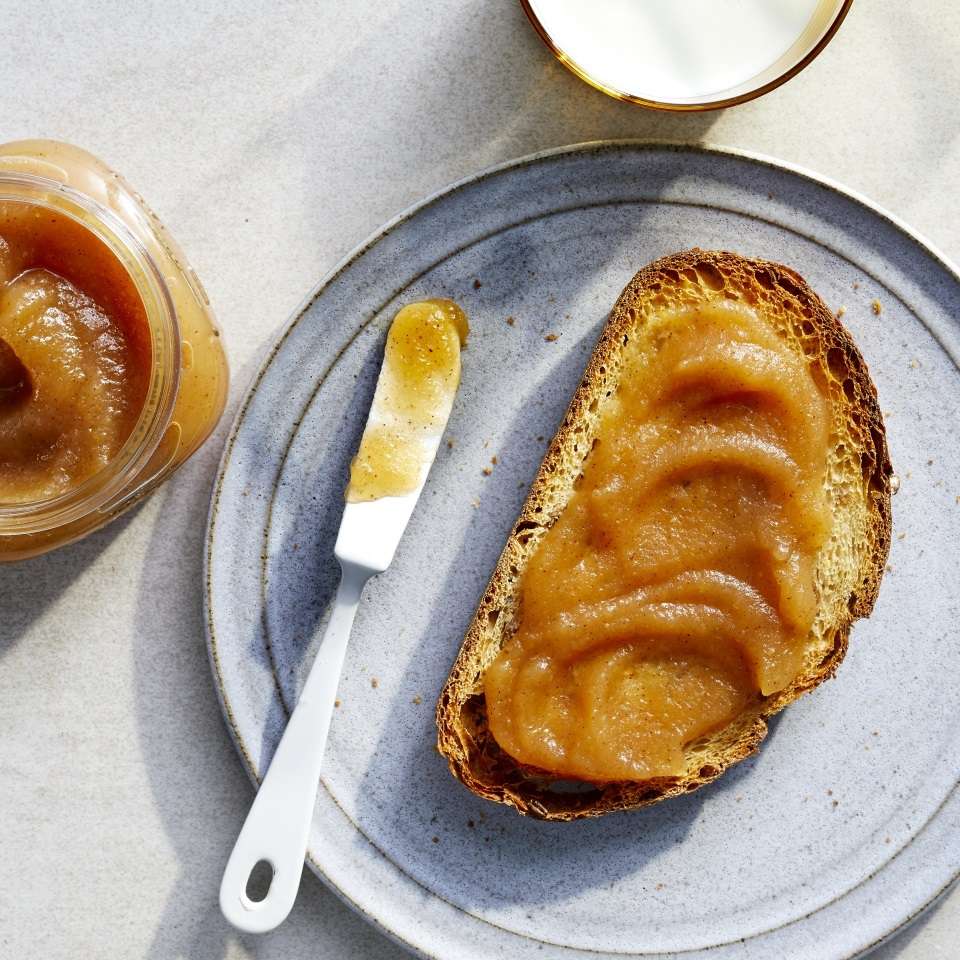 Apple butter spread on toast