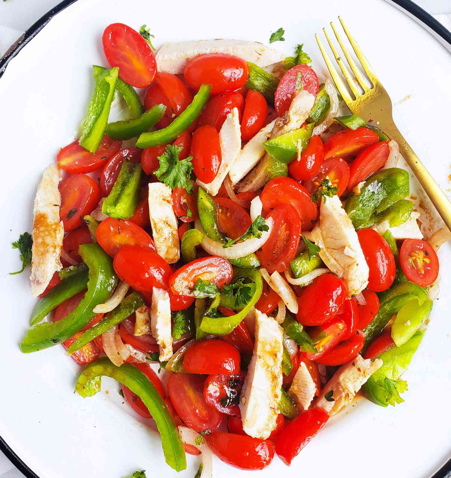 chicken pepper tomato salad