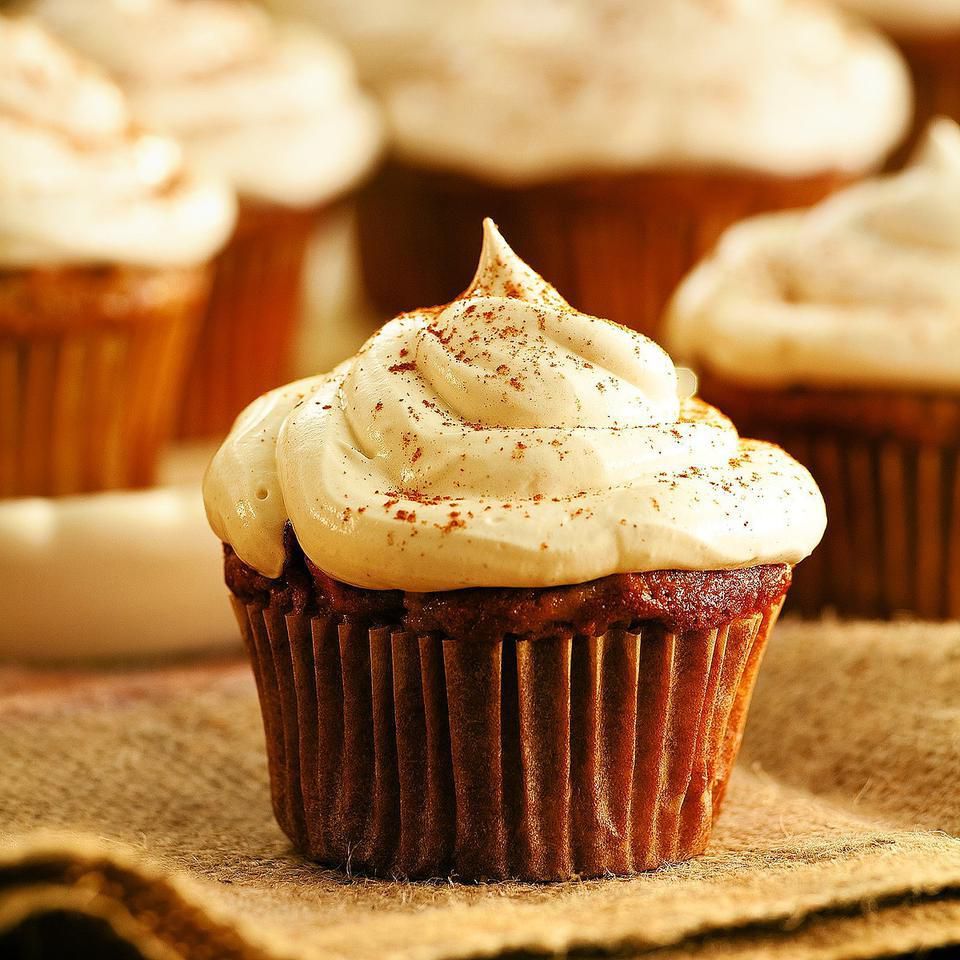 Apple Cupcakes with Cinnamon-Marshmallow Frosting
