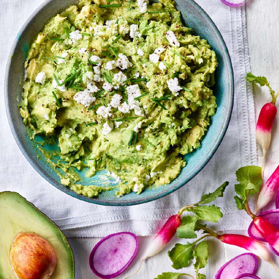 goat cheese and chive guacamole