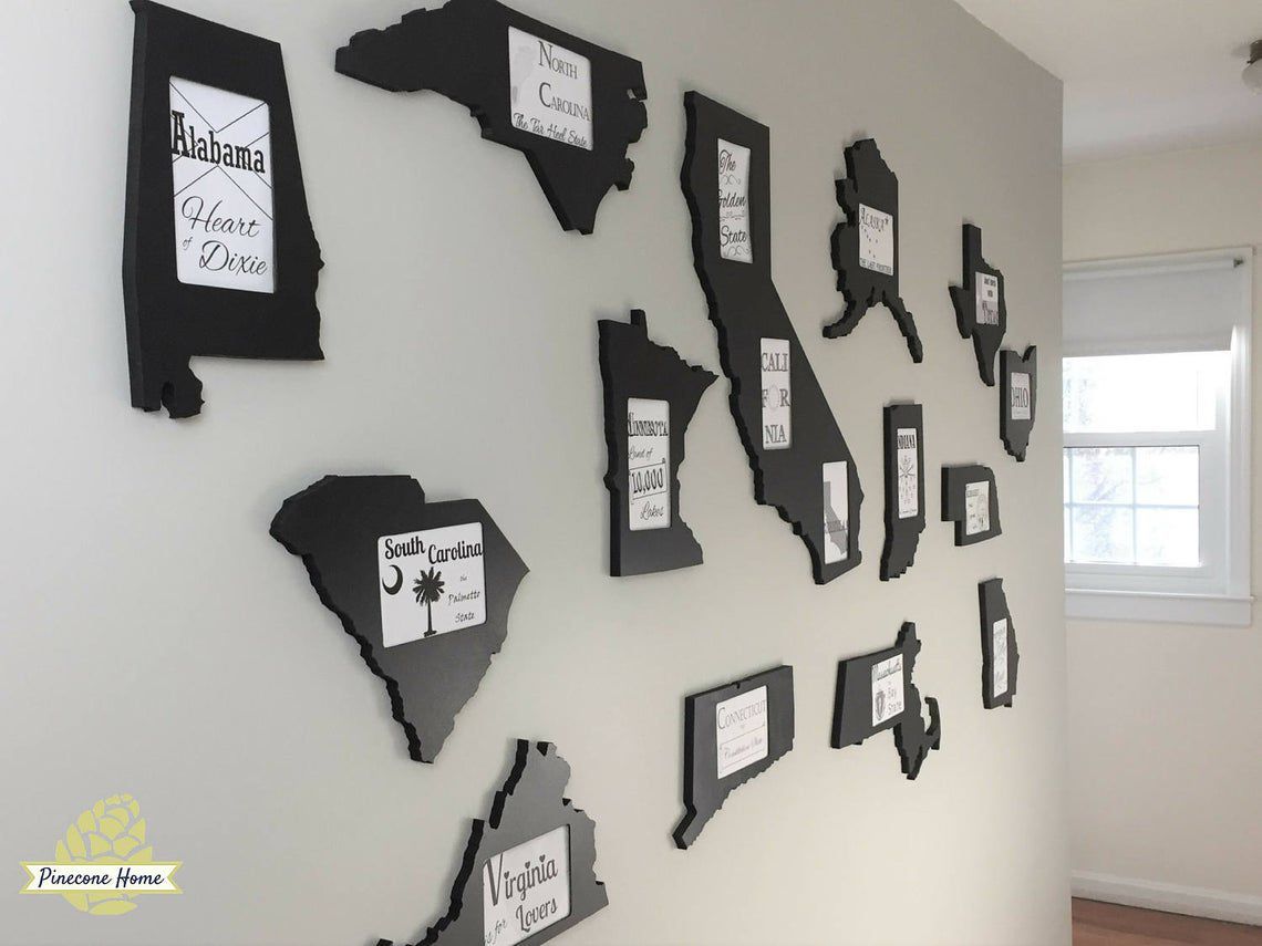 state shaped picture frame