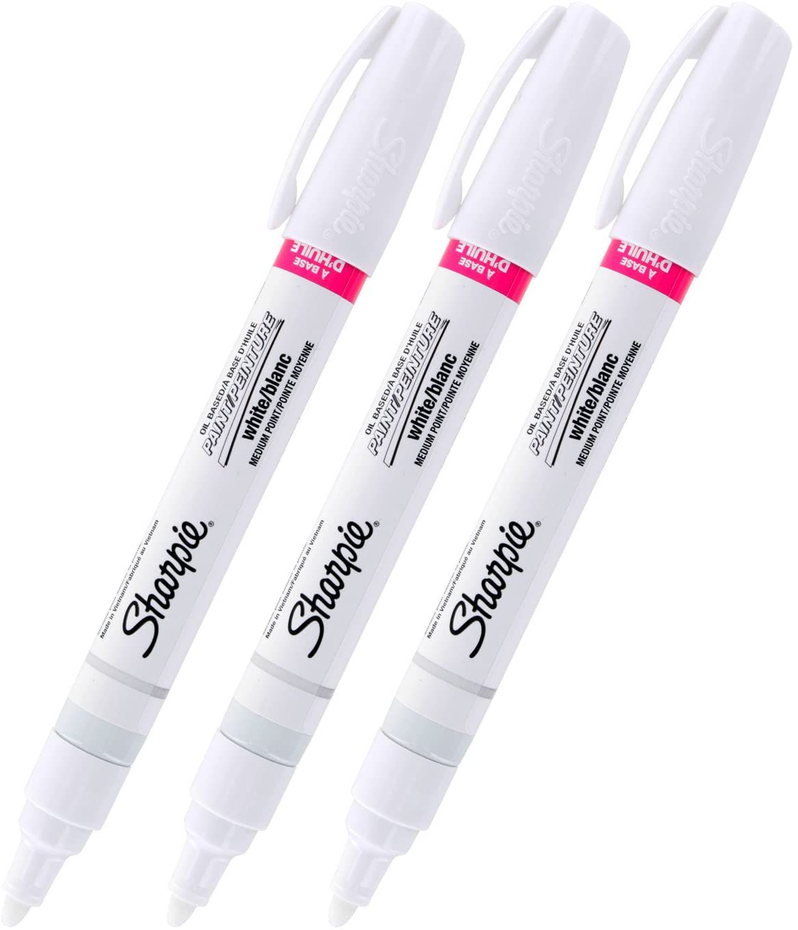 3-pack of white oil based sharpies