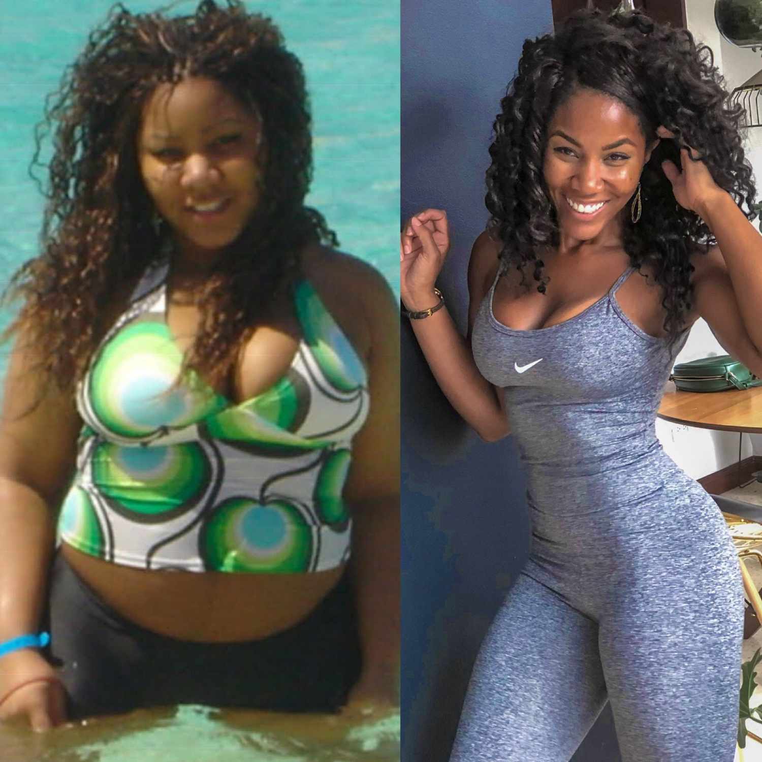 before and after photo of Tameika G side by side