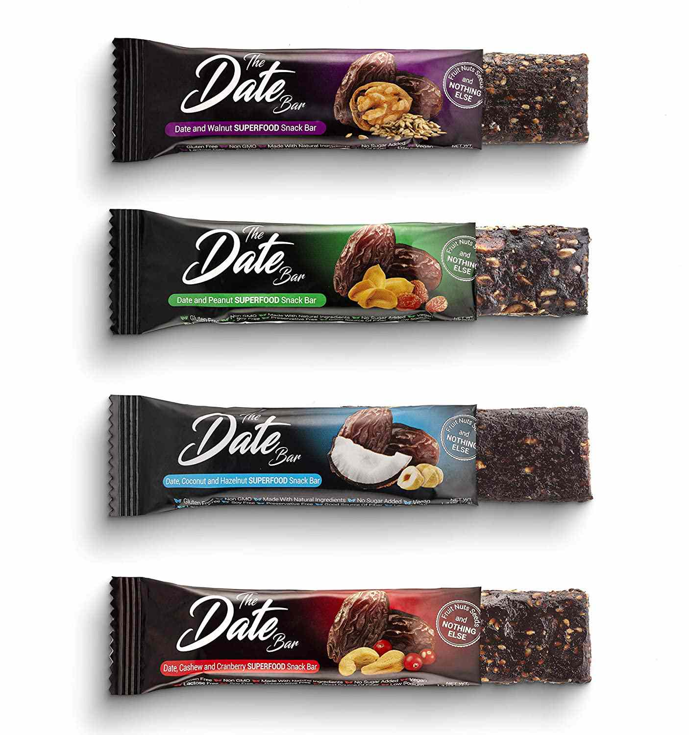 The Date Bars in four flavors
