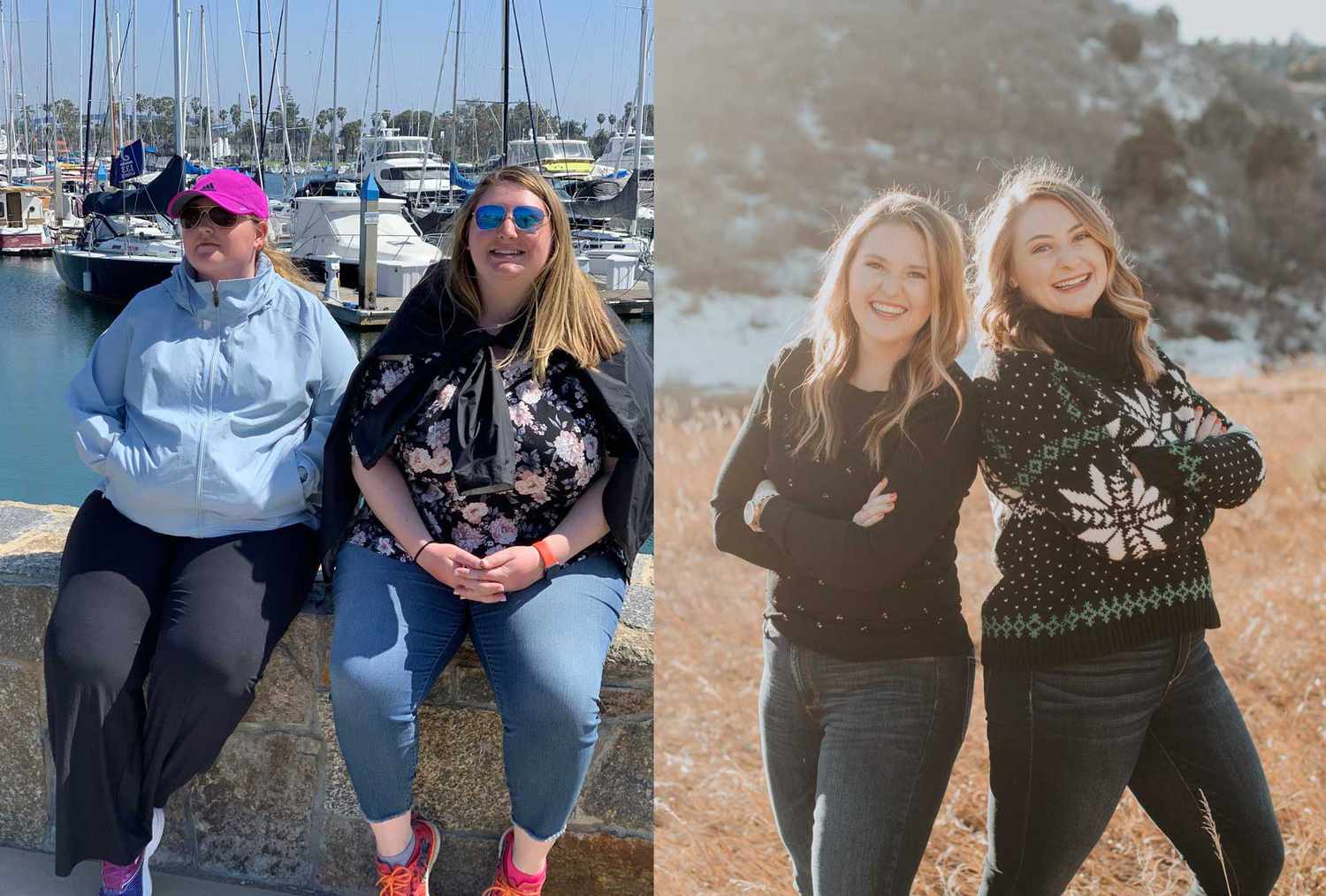 two sisters before and after weight loss