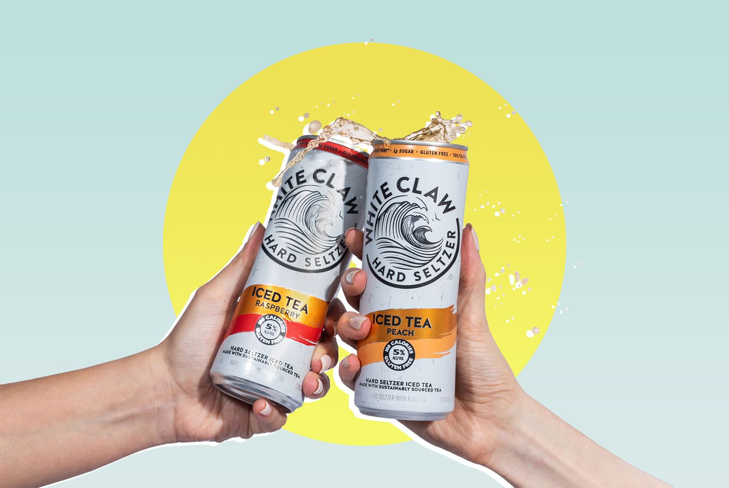 two hands holding New White Claw Drinks