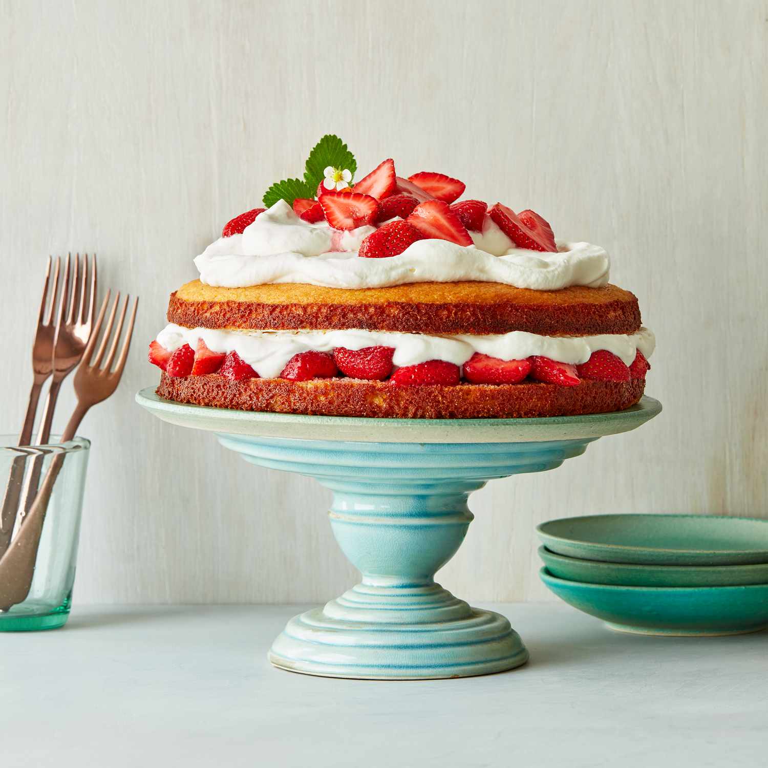Strawberry Cornmeal Layer Cake