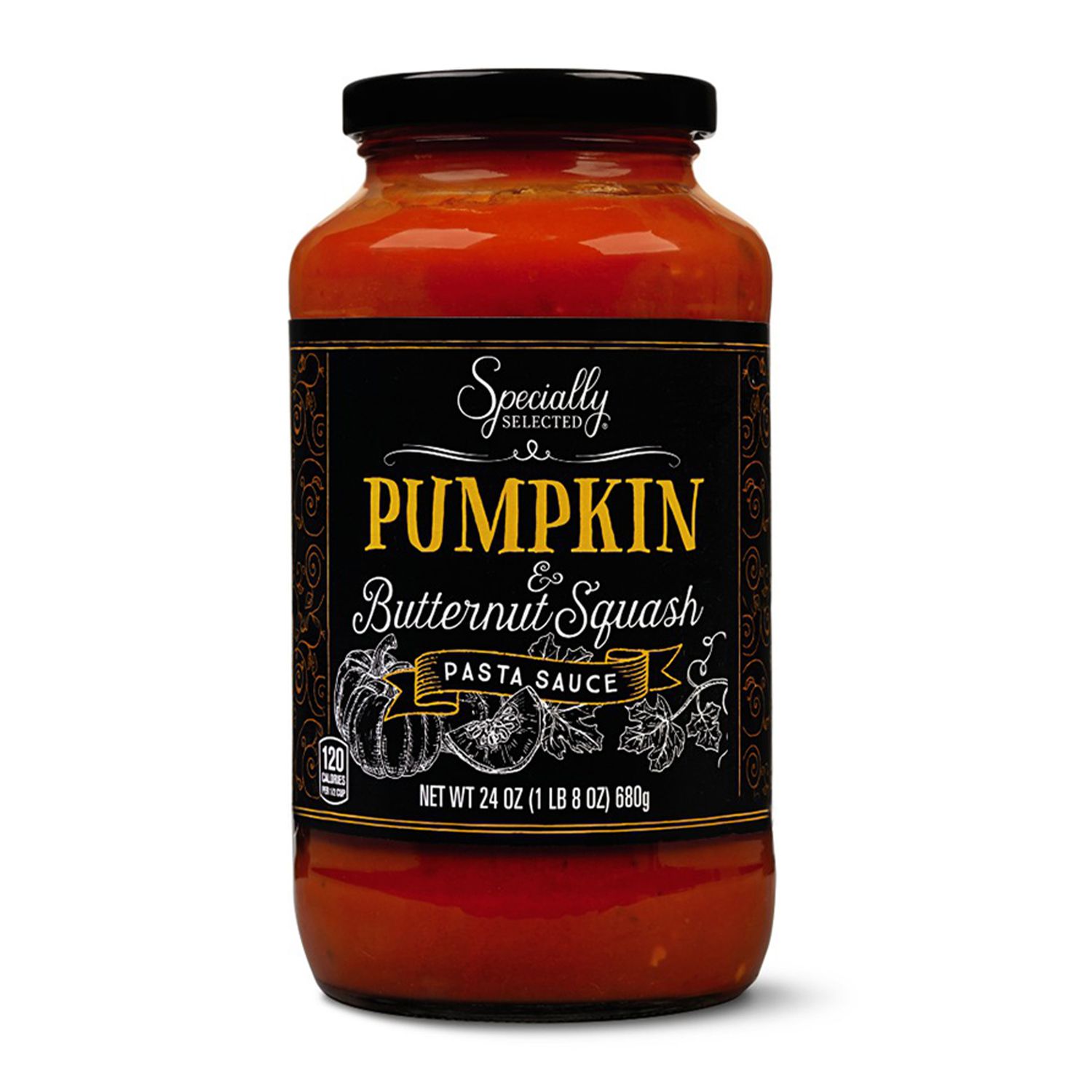 specially selected pumpkin and butternut squash pasta sauce