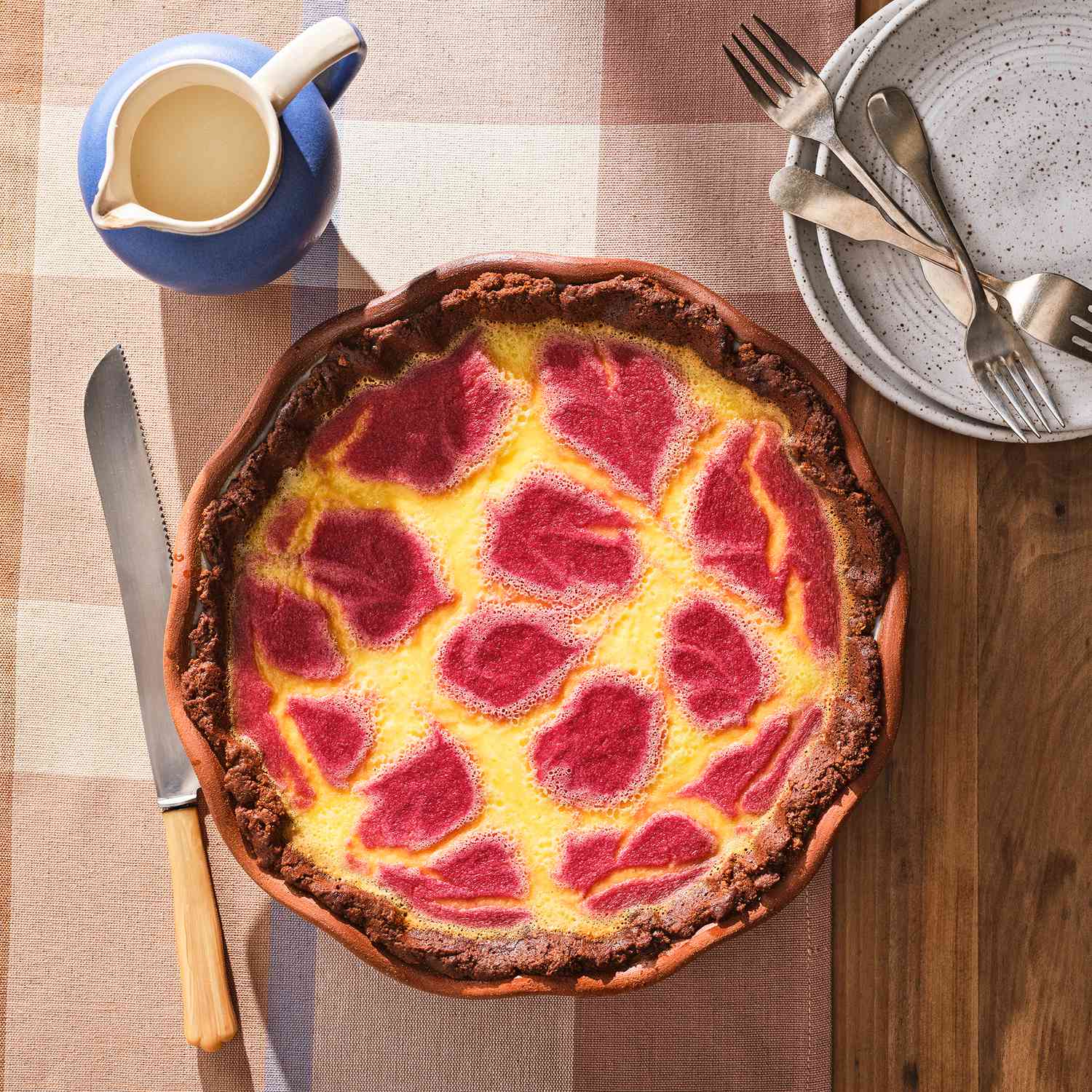 Buttermilk Cranberry Swirl Pie