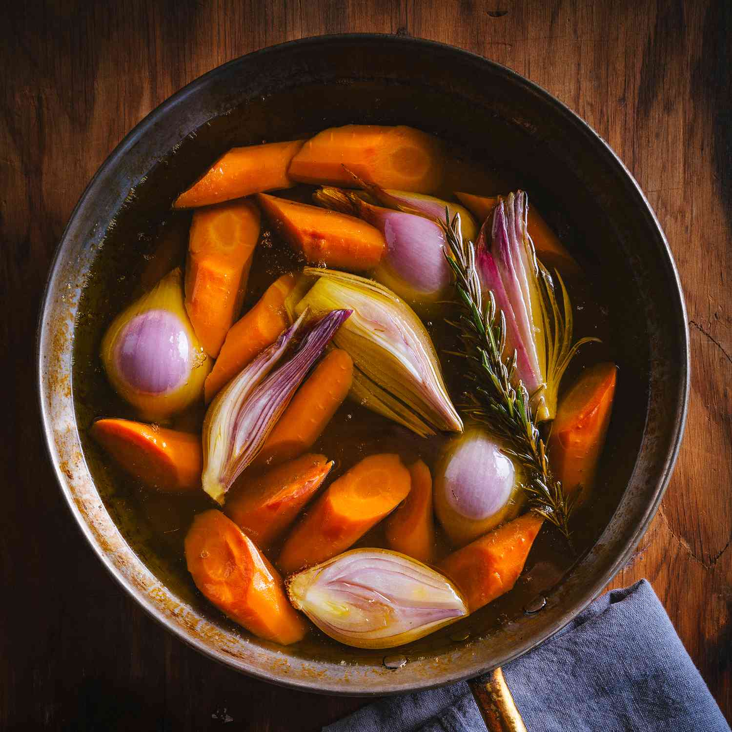 Olive Oil-Poached Carrots & Shallots 