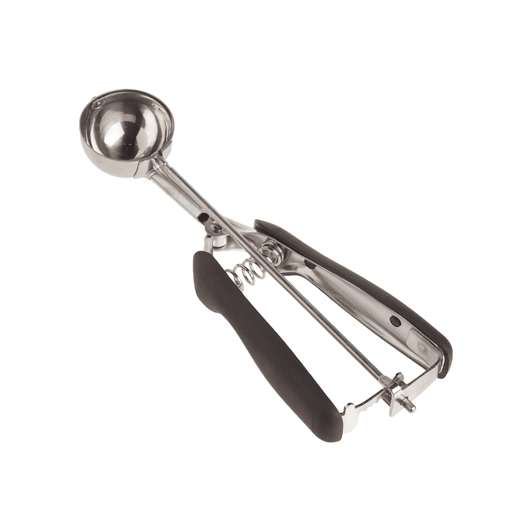 silver scoop on white background