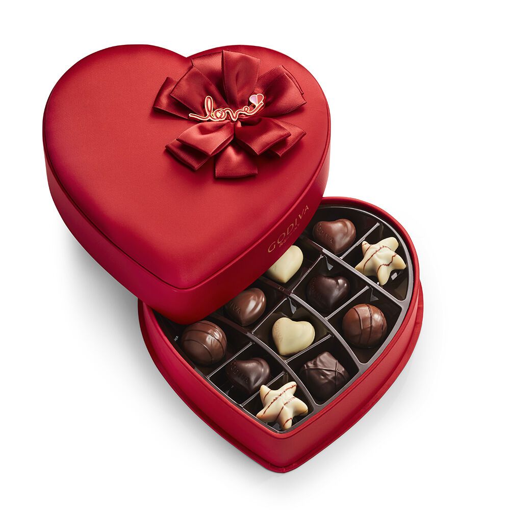 Valentine's Day Fabric Heart Chocolate Gift Box, 14 pc.
