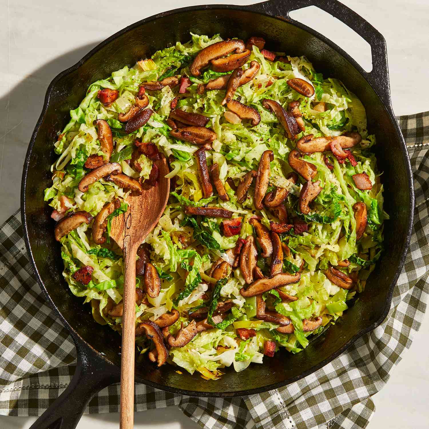 Skillet Cabbage with Bacon & Mushrooms