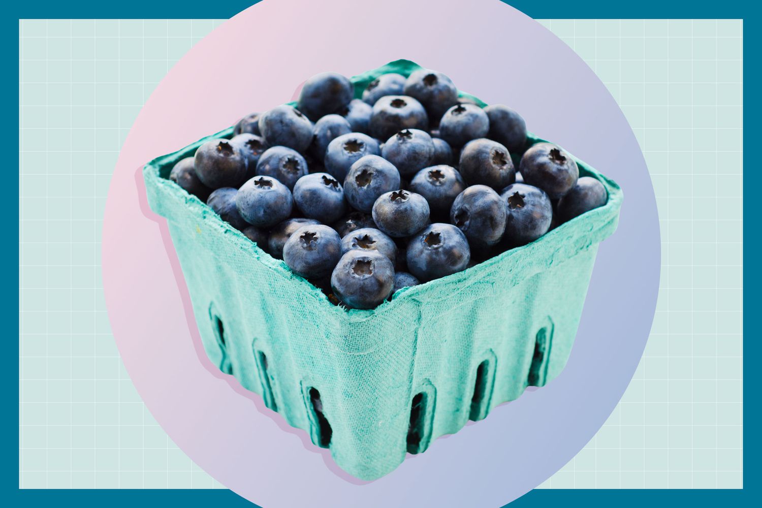 blueberries on designed background