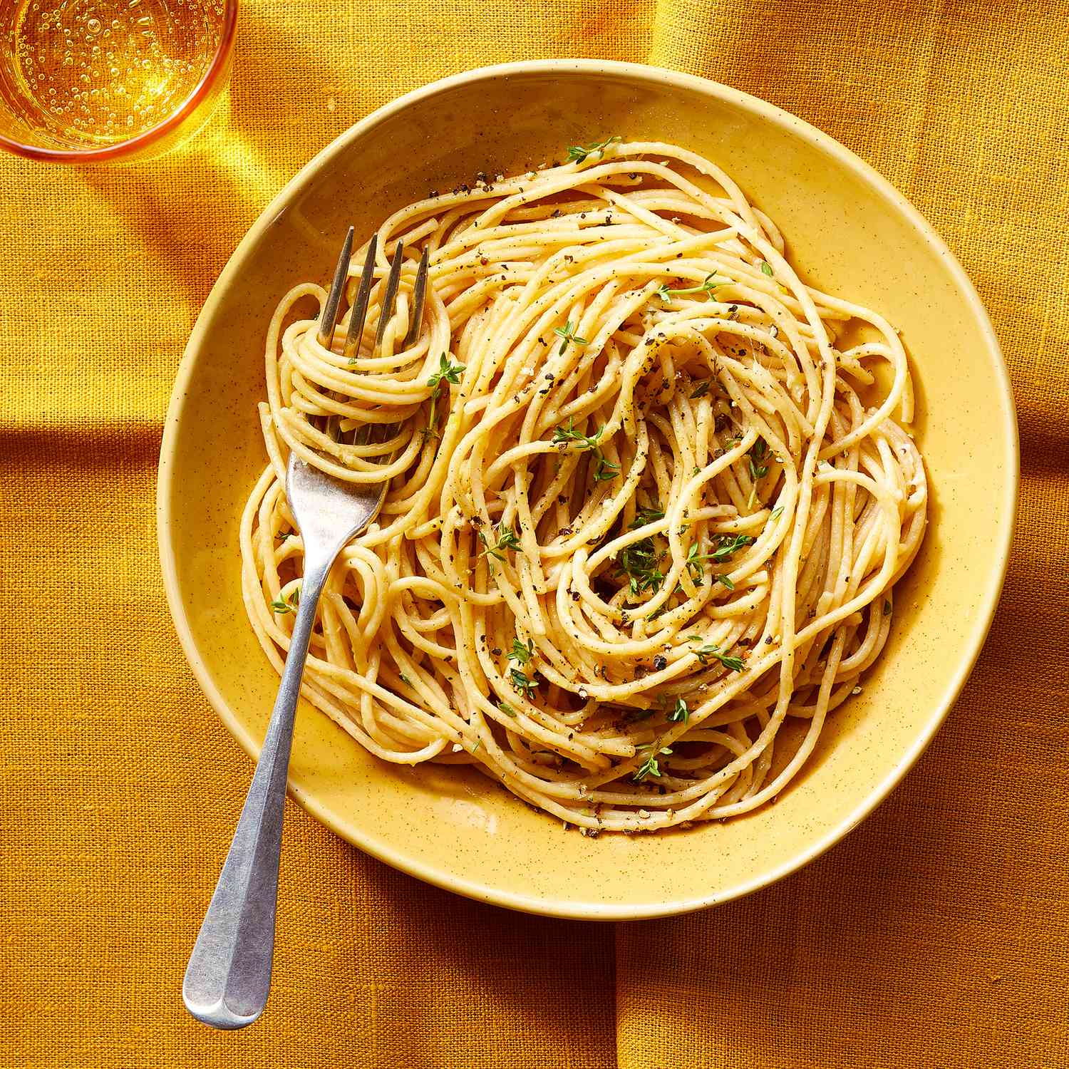 lemony spaghetti with parmesan and thyme