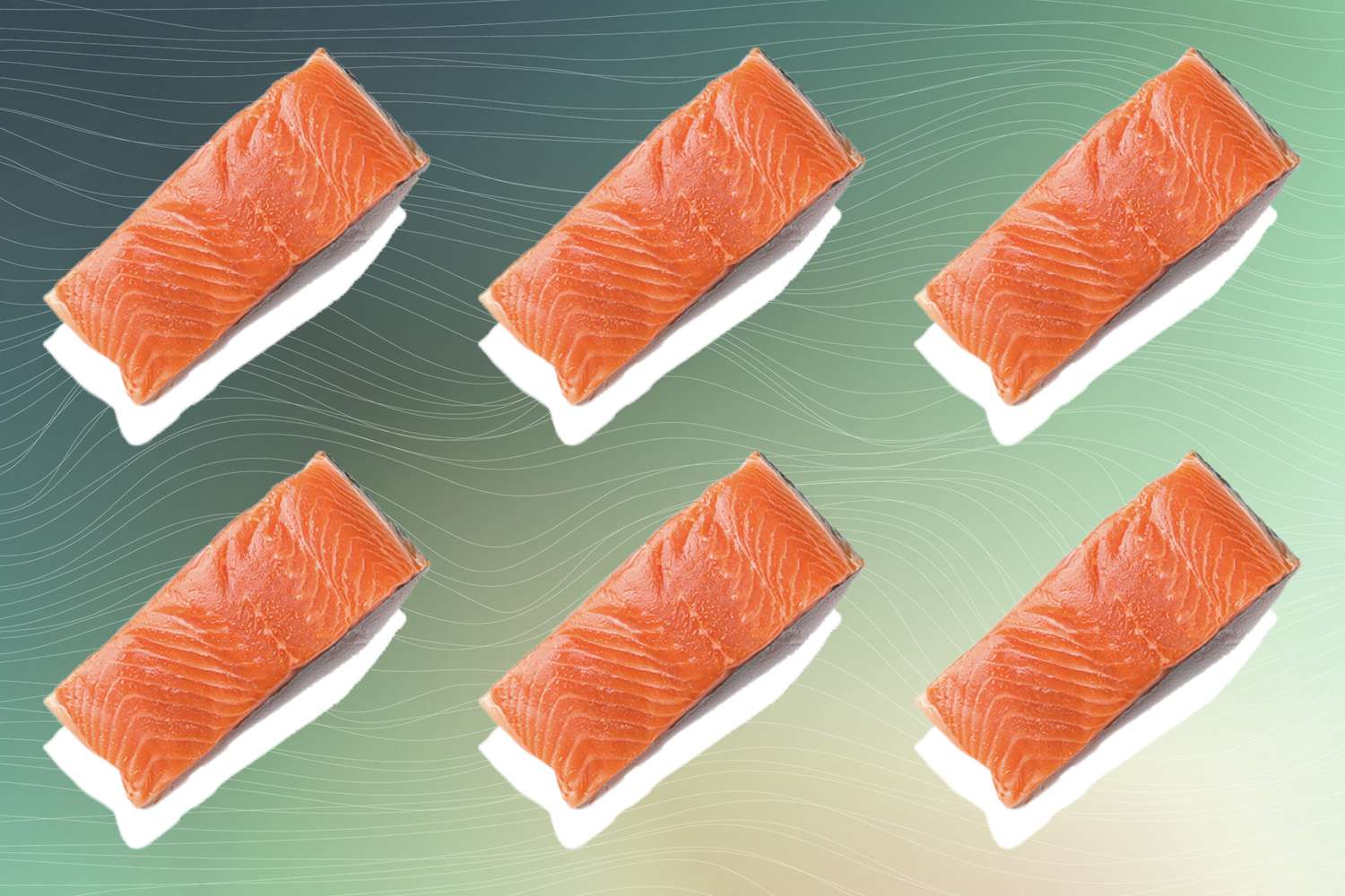 salmon filet on a gradient