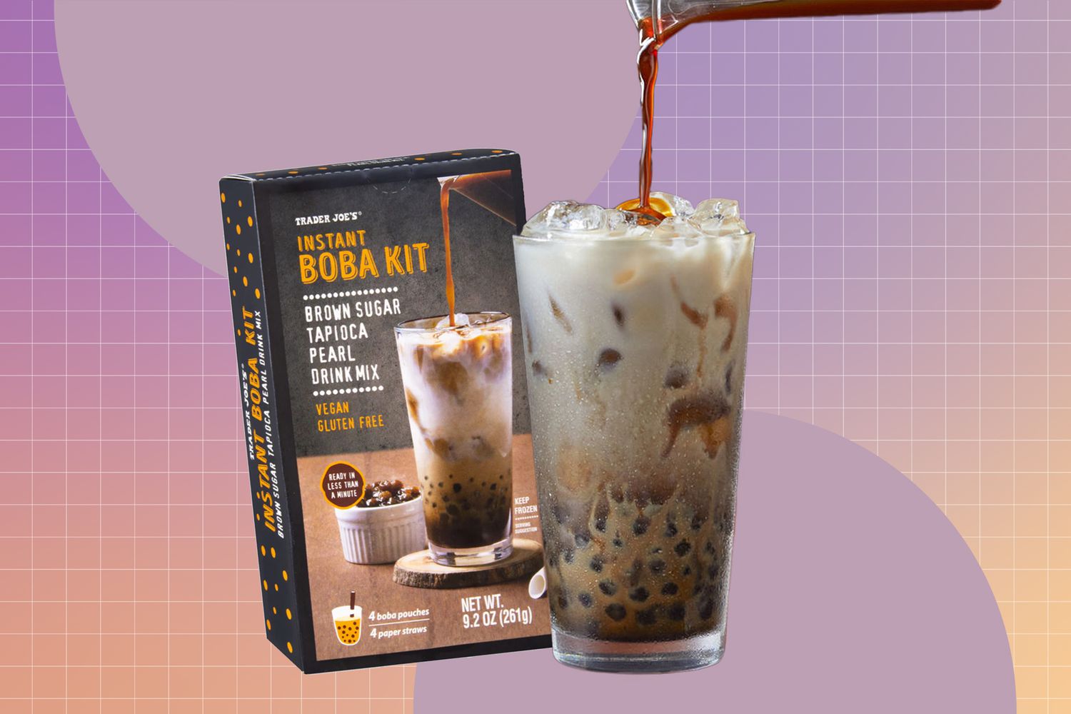 Trader Joe's Brown Sugar Tapioca Pearl Instant Boba Kit Drink Mix