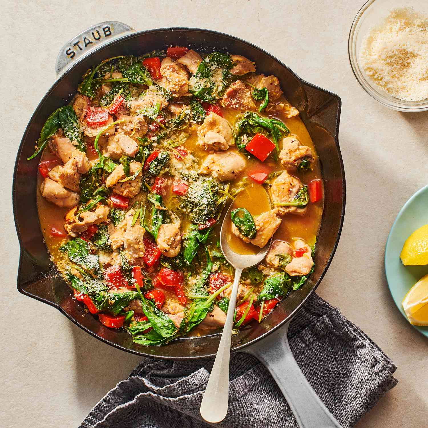 Skillet Lemon Chicken with Spinach