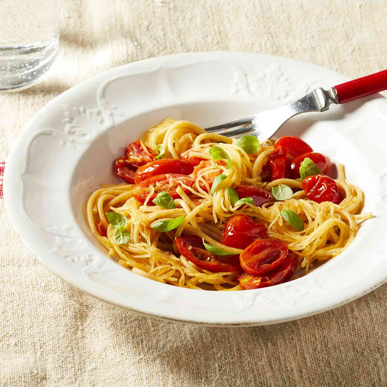 Spaghetti & Spaghetti Squash with Sautéed Cherry Tomato Sauce