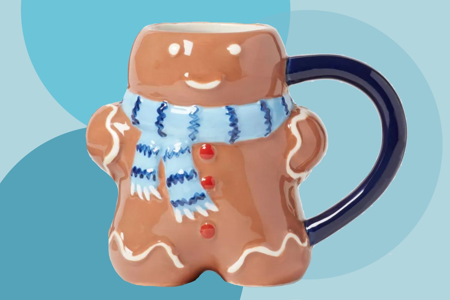 one of Target's $5 holiday mugs of a gingerbread man