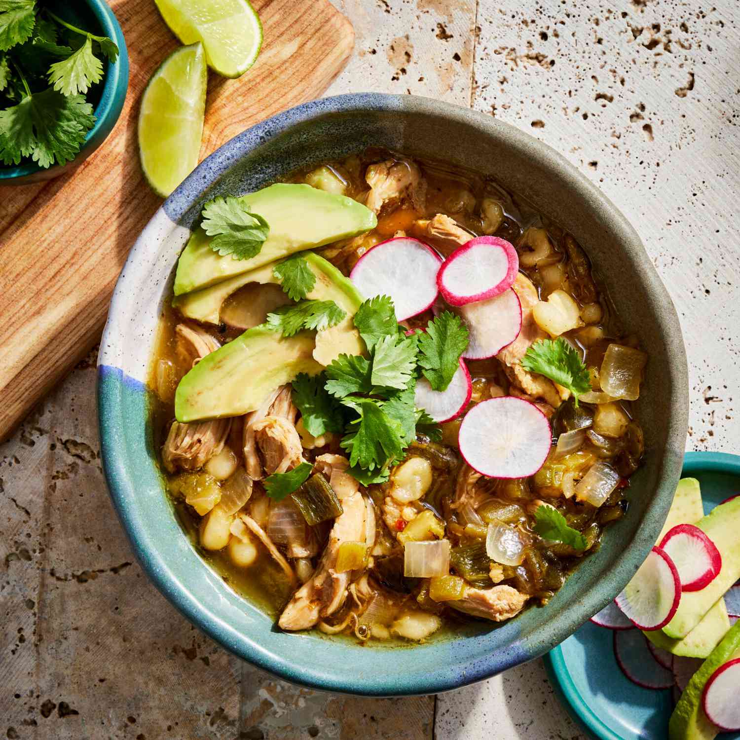 Bowl of Green Chile Chicken Posole