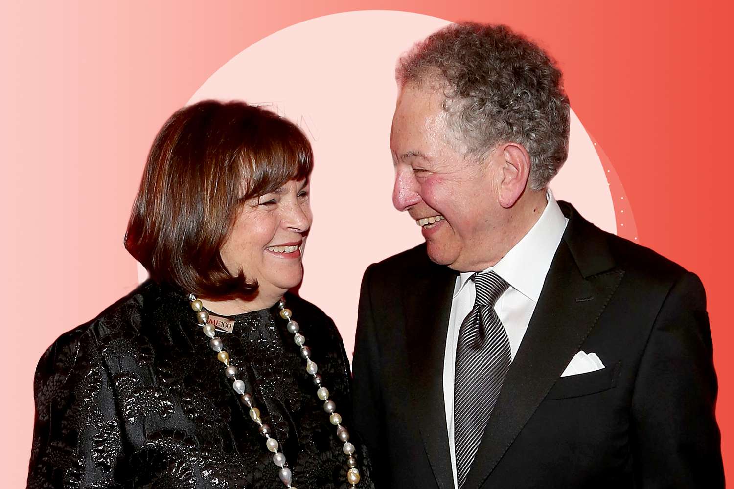 A photo of Ina Garten with her husband Jeffrey looking and smiling at each other