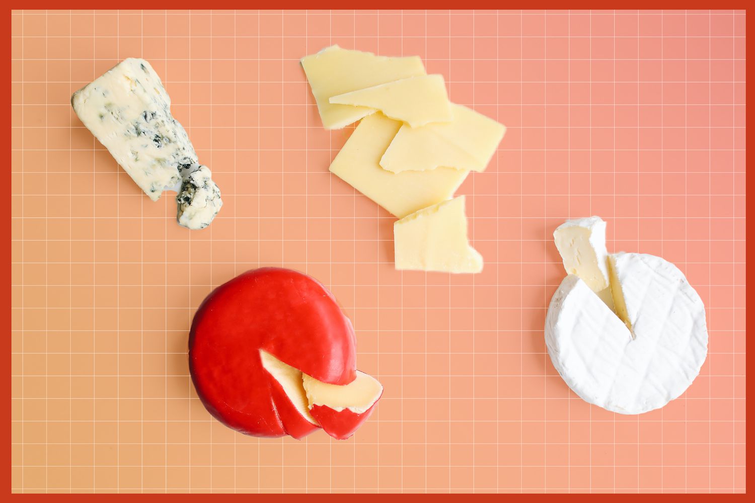 a photo of different cheeses
