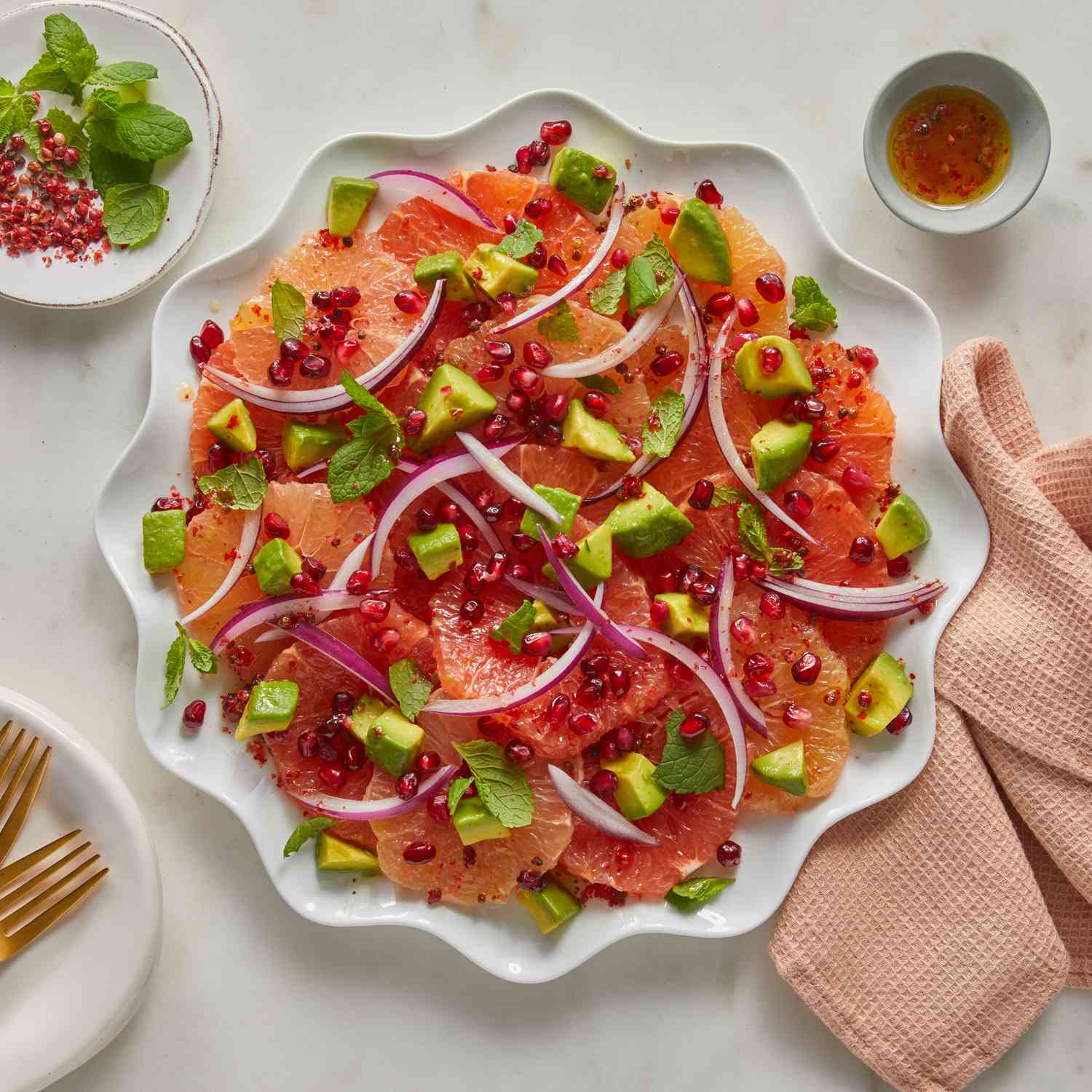 a recipe photo of the Grapefruit Salad served in a bowl