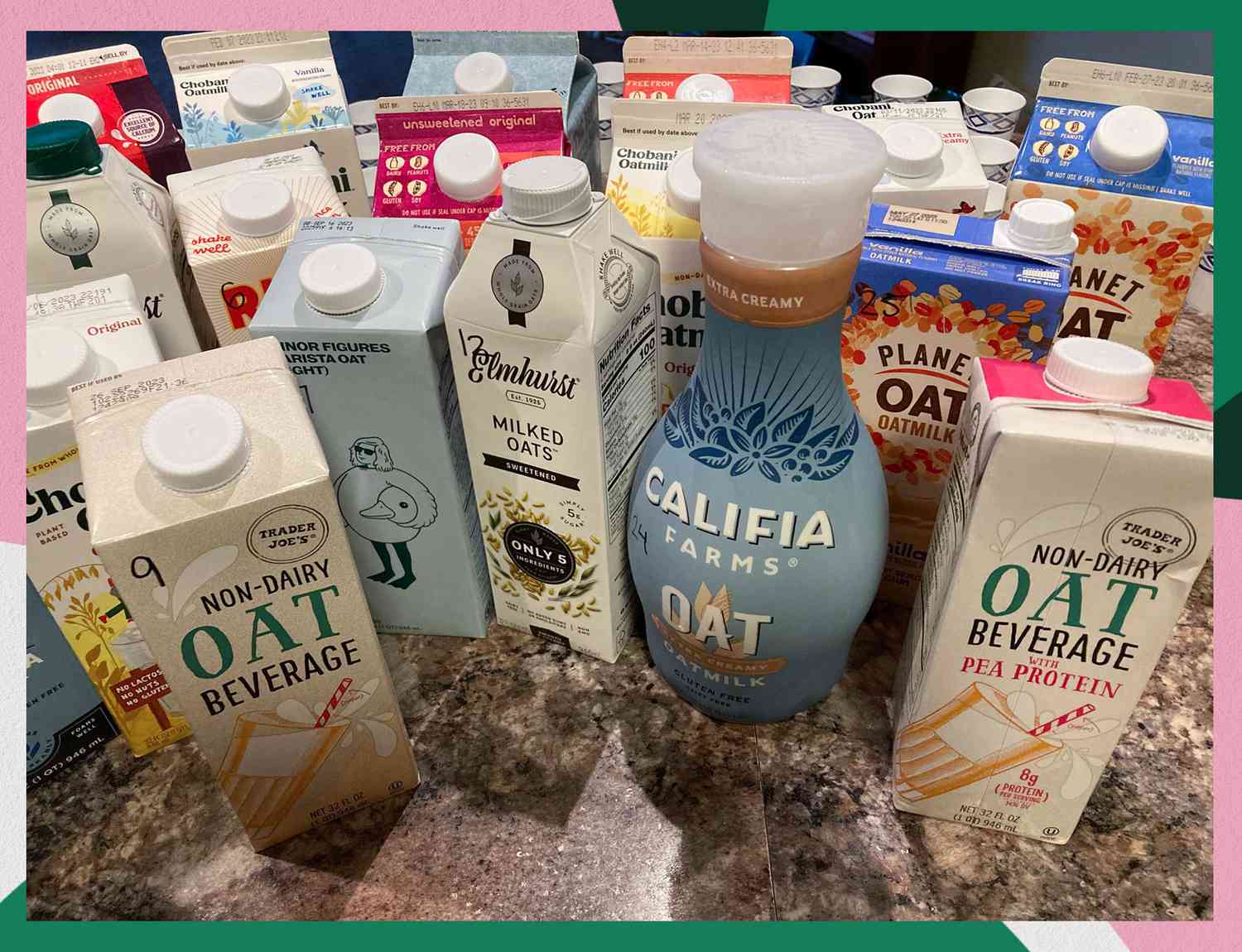 a photo of the tested Oat Milks