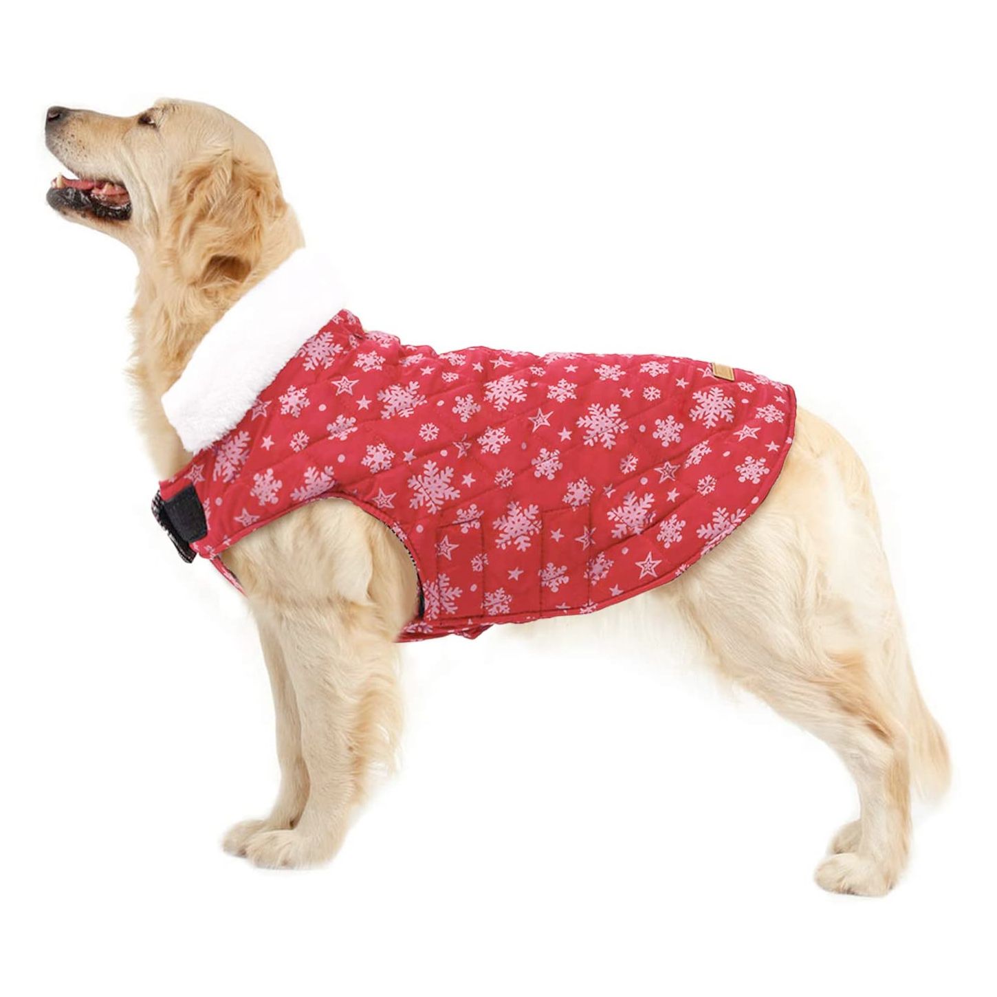 Kuoser Christmas Snowflake Cold Weather Dog Coat for Winter