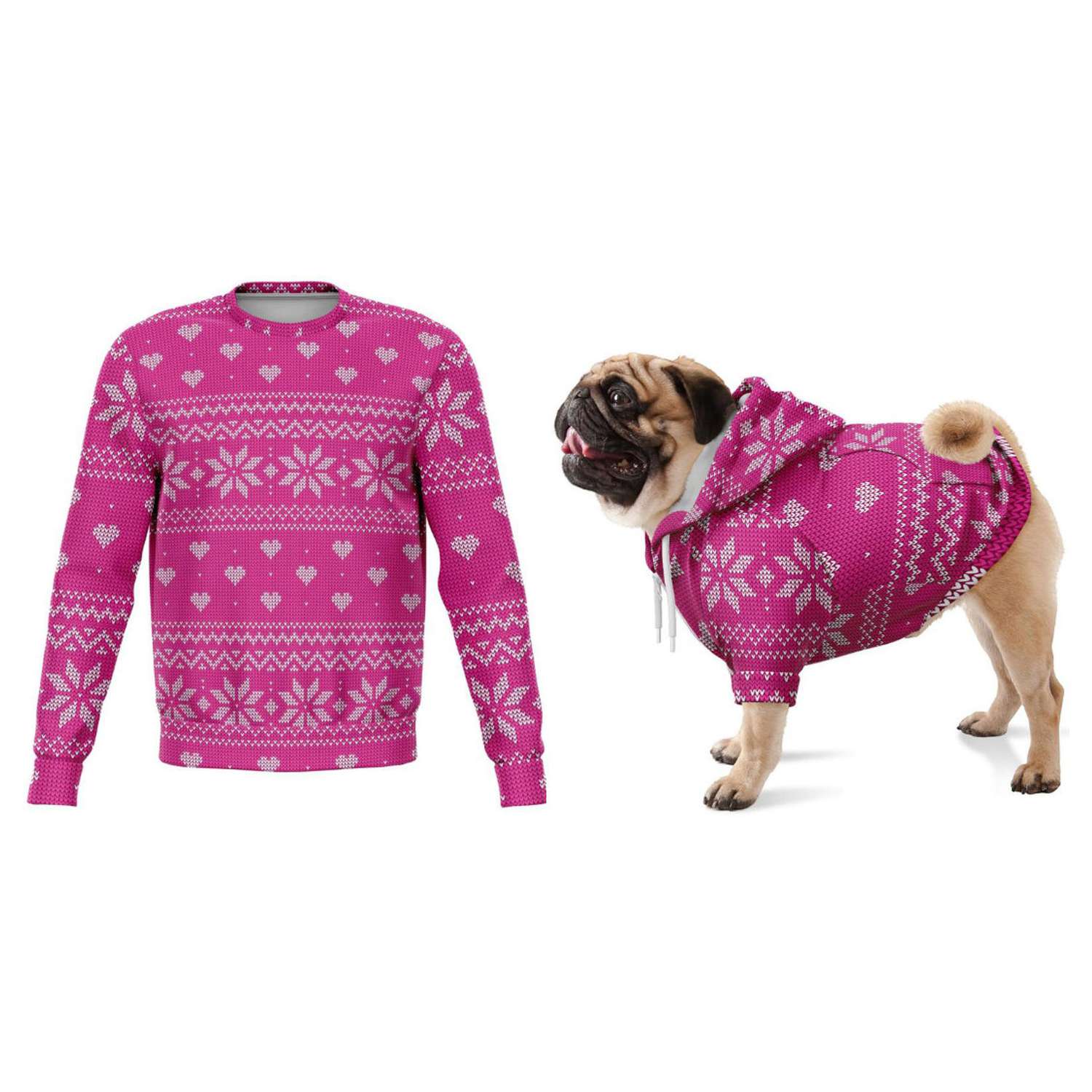 pink-fair-isle-matching-sweaters