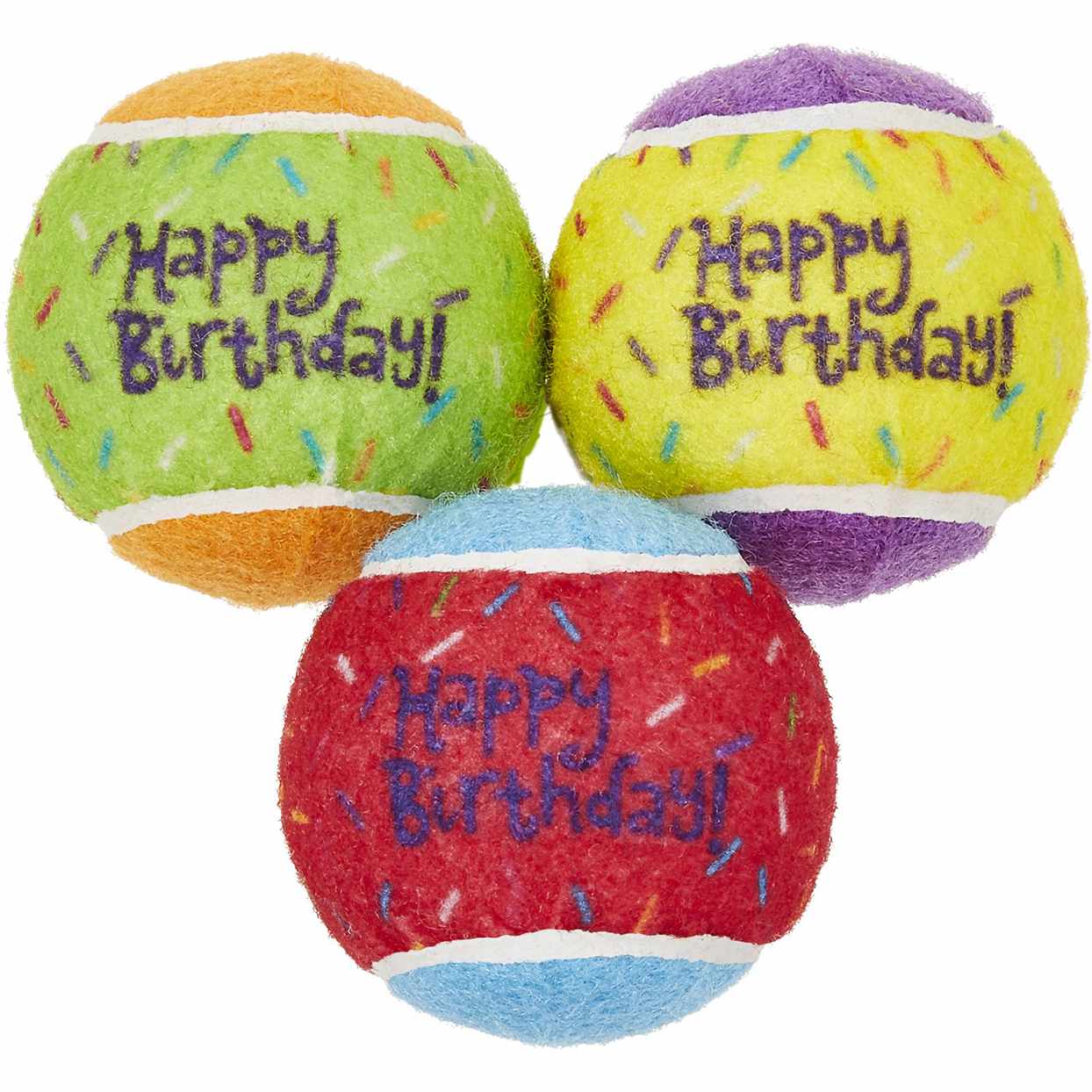 birthday tennis ball dog toy