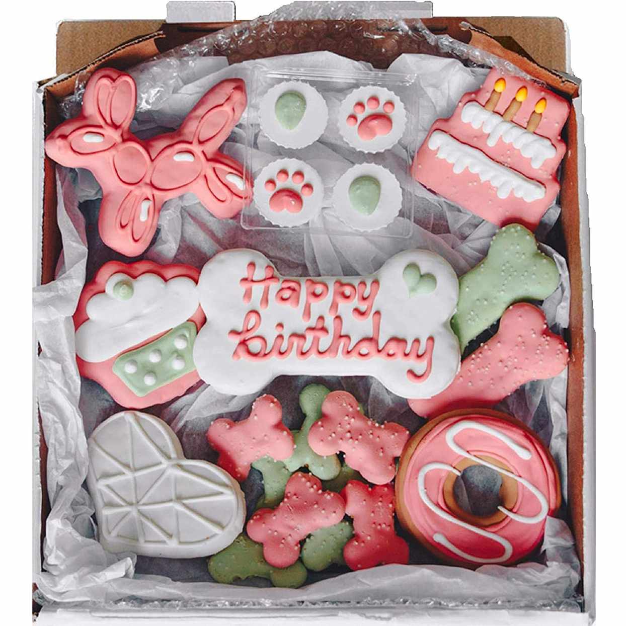 wufers dog birthday girl cookie box