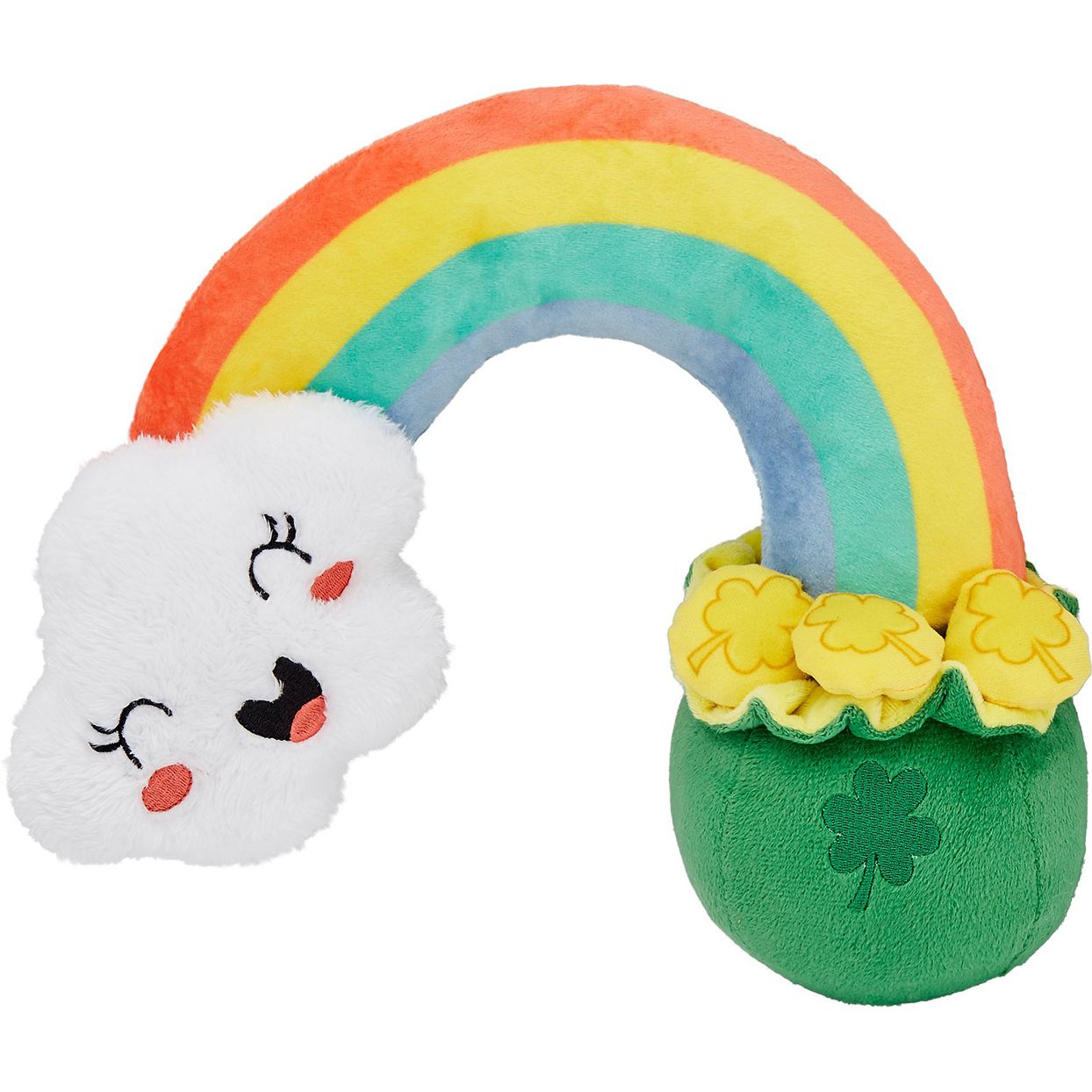 pot of gold plush squeaky dog toy