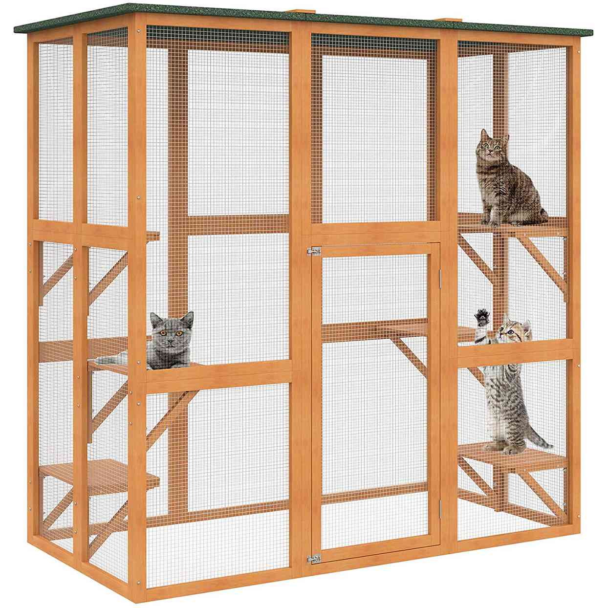 wooden outdoor cat enclosure