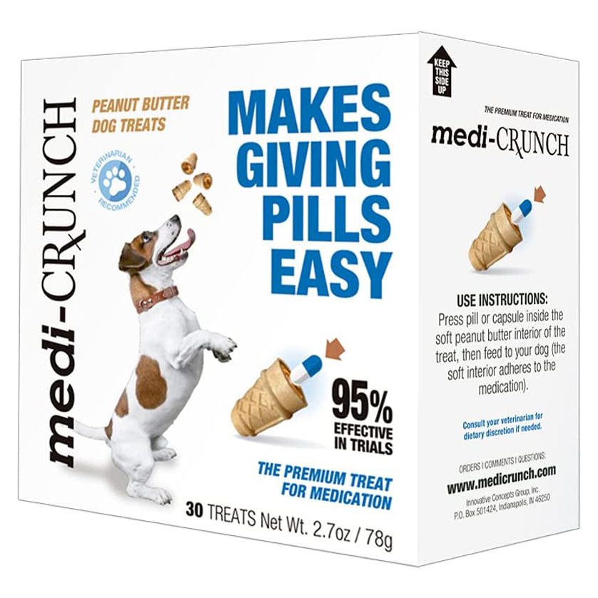 Box of Medi-Crunch Pill Pouches on white background