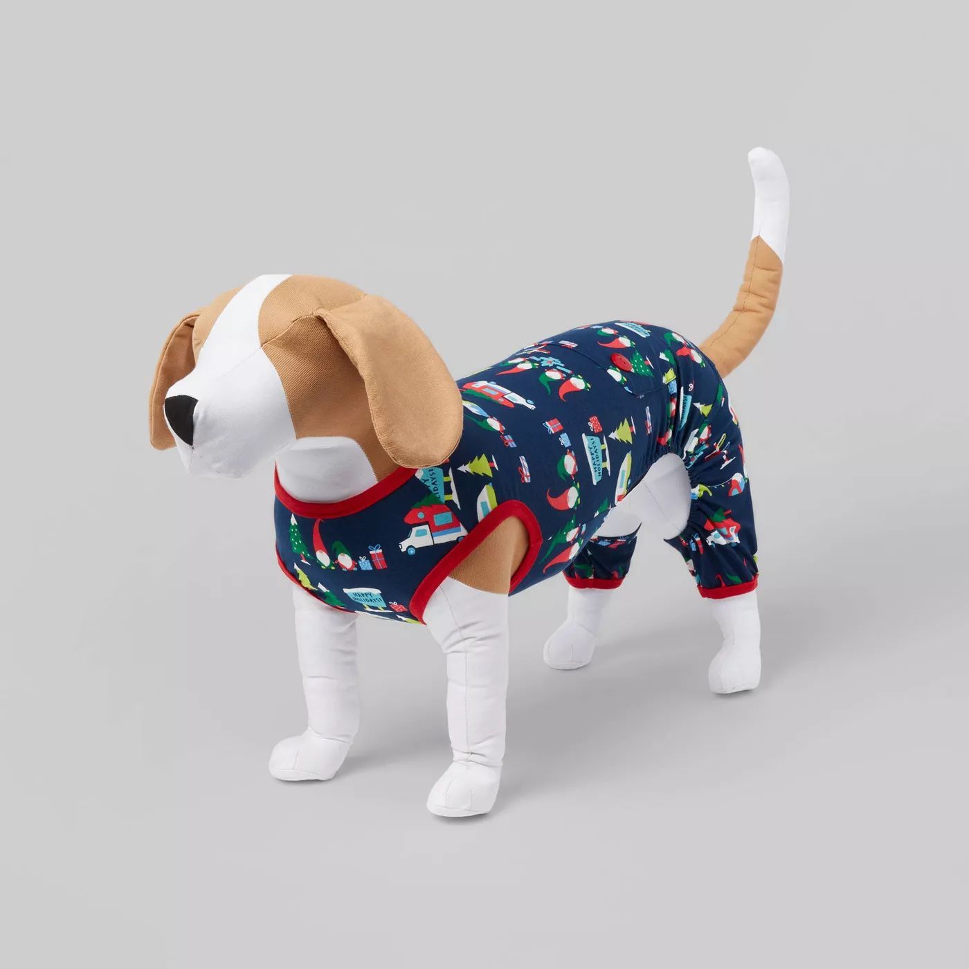 holiday gnomes stretch dog cat matching family pajamas