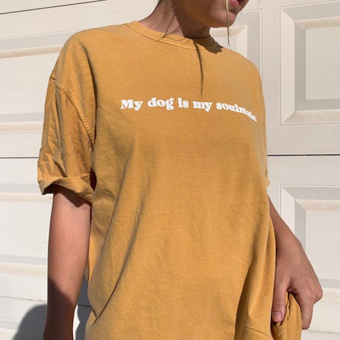 Model wearing a My Dog Is My Soulmate Shirt