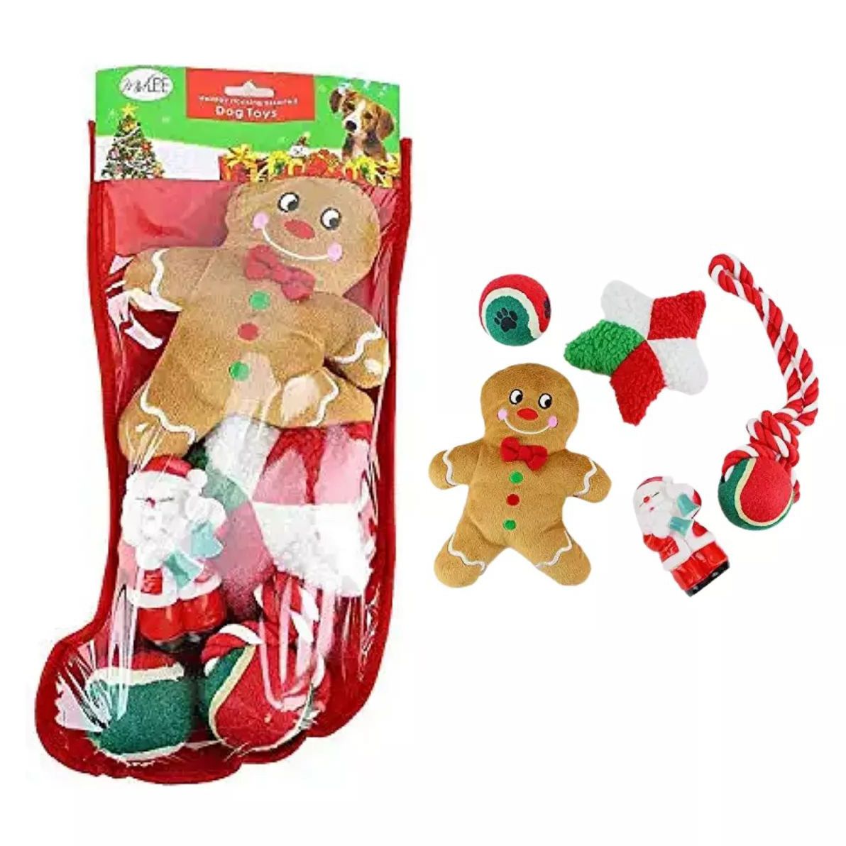 Product photo of a Dog Toy Filled Christmas Stocking