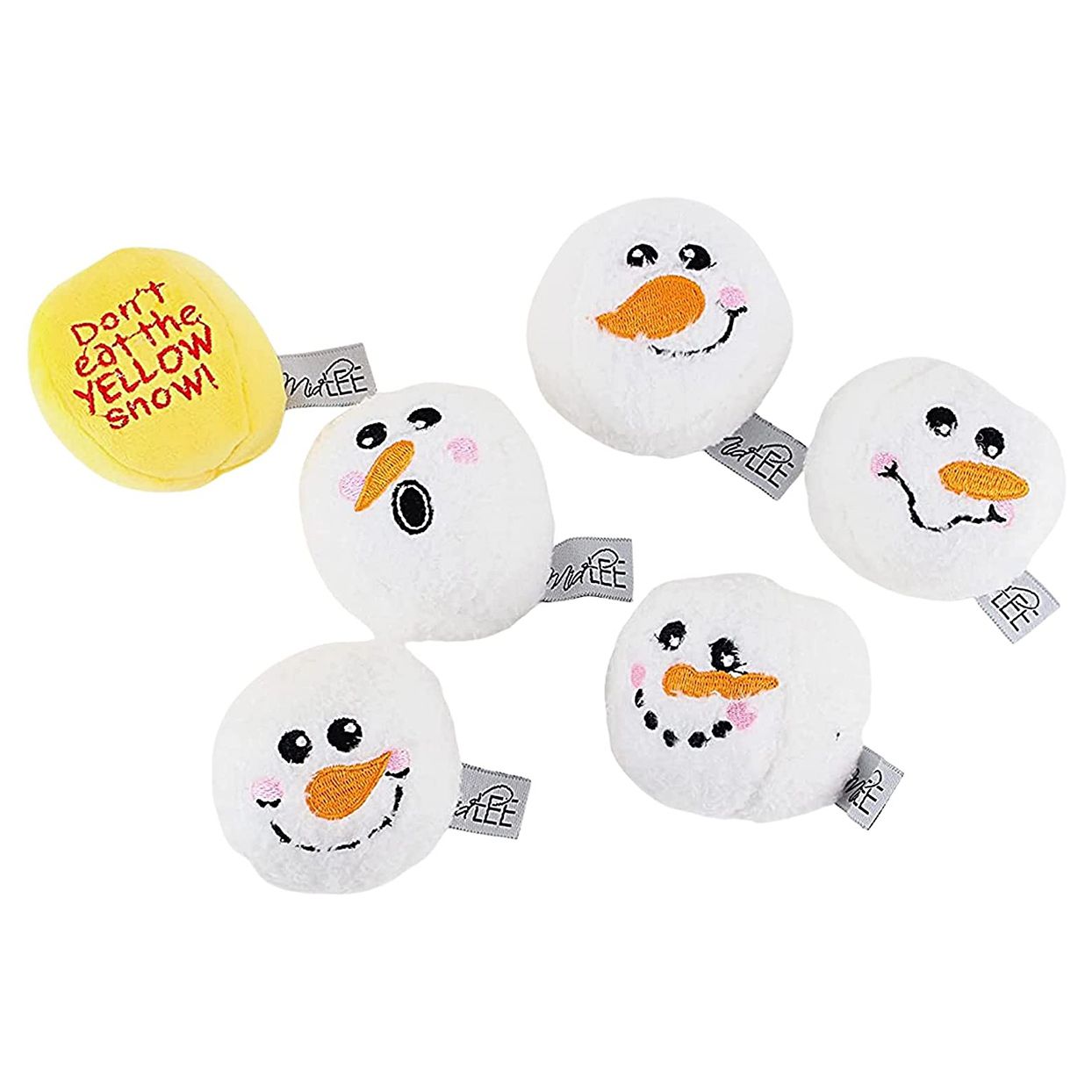 Product photo of a Snowball Fight Plush Dog Toy
